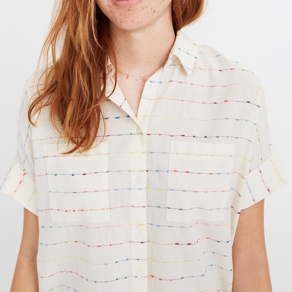 Madewell Tops - Madewell Flecked Rainbow Stripe Courier Shirt